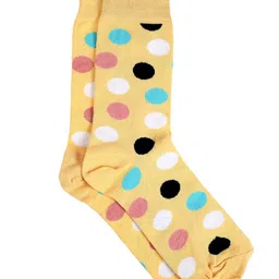 SWHF Polka Dot Printed Cotton Crew-Length Socks-image-92