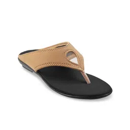 WALKWAY by Metro Women Beige Solid Synthetic T-Strap Flats-28