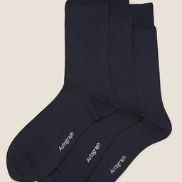 Marks & Spencer Men Pack Of 3 Navy Blue Solid Calf Length Socks-picture-37