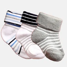 N2S NEXT2SKIN Infants Pack Of 3 Cotton Ankle Length Socks-image-62