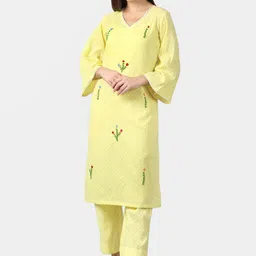 DART STUDIO Women Floral Embroidered Pure Cotton Kurta-4