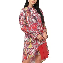 Cloth Haus India Paisley Printed Pure Cotton A-Line Dress-image-90