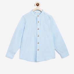 Campana Boys Mandarin Collar Opaque Cotton Casual Shirt-image-68