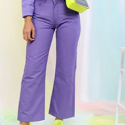 Tokyo Talkies Women Purple Flared Clean look Jeans-image-18