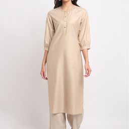 BLANC9 Women Beige Gotta Patti Kurta-picture-37