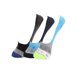 Dollar Socks Men Set Of 3 Assorted & Printed Pure Cotton No Show Socks-15