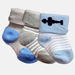 N2S NEXT2SKIN Infants Pack Of 3 Cotton Ankle Length Socks-image-77
