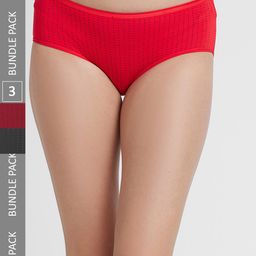 FashionRack Women Pack Of 3 Assorted Printed Cotton Hipster Briefs-image-71