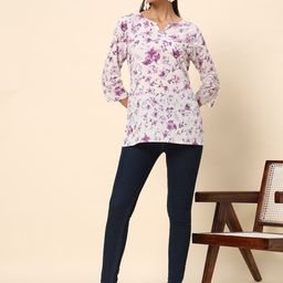 HERE&NOW Floral Printed Pure Cotton Kurti-picture-11