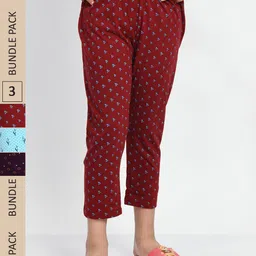 BAESD Girls Pack of 3 Printed Pure Cotton Capris-picture-26