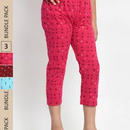 BAESD Girls Pack of 3 Printed Pure Cotton Capris-picture-20