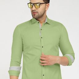 Zombom Men Green Standard Casual Shirt-image-106