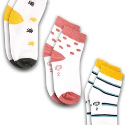 Dollar Socks Kids Pack Of 3 Patterned Assorted Cotton Ankle-Length Socks-43