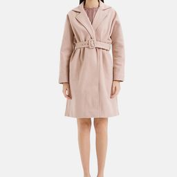 Kazo Notched Lapel Collar Trench Coat With Belt-image-99
