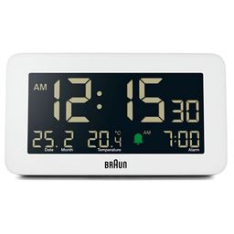 Braun White Contemporary Rectangle Shaped Digital Alarm Clock-61