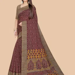 PBS PRINTS Silk Cotton Tussar Saree-picture-36