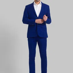 Park Avenue Men Checked Super Slim Fit 2 Piece Formal Suit-picture-6