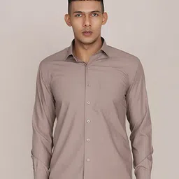 TAHVO Men Brown Comfort Slim Fit Casual Shirt-image-21