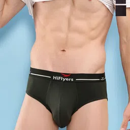 HiFlyers Pack Of 3 Premium Basic Briefs HF602_PO3_BGO_S-31