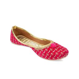 DESI COLOUR Women Pink Printed Ethnic Ballerinas Flats-image-31