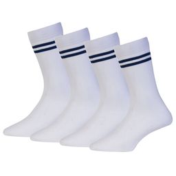 RC. ROYAL CLASS Kids Pack Of 4 White Striped Calf-Length Socks-22
