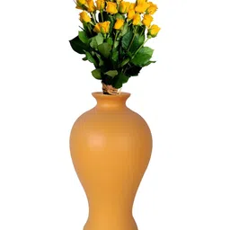 LASAKI Apsara Orange Coloured Ceramic Flower Vase-picture-2
