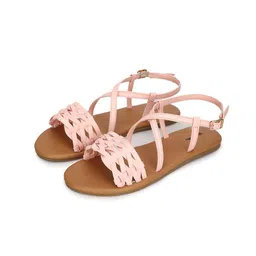 WZAYA Braided Open Toe Flats With Buckle Closure-image-79