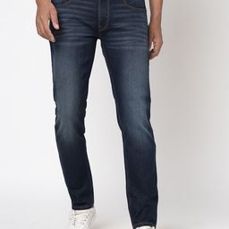 BEAT LONDON by PEPE JEANS Men Blue Slim Fit Low-Rise Cotton Regular Jeans-picture-10