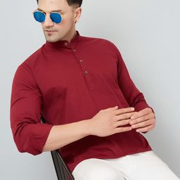 LOUIS MONARCH Mandarin Collar Long Sleeves Comfort Slim Fit Straight Short Kurta-picture-19