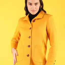 CHKOKKO Spread Collar Long Sleeves Over Coat-24
