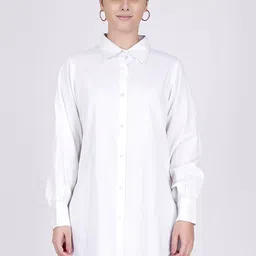 First Resort by Ramola Bachchan Spread Collar Tailored Fit Satin Casual Shirt-image-18