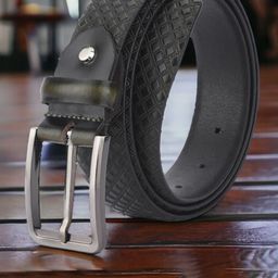 The Roadster Lifestyle Co. Men Formal Checked Leather Belt-image-93