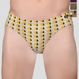 FRENCHIE Pack Of 4 Assorted Printed Cotton Mid Rise Basic Briefs FR-MI-BF-DSGNR-10P-85-PO4-6