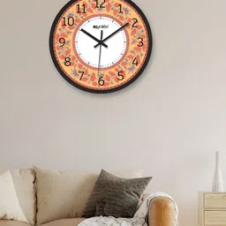 OLIVE TREE Black & White Printed Round Shaped Contemporary Analogue Wall Clock-image-86