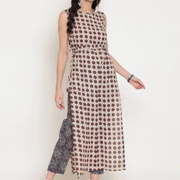 Sera Ethnic Motifs Printed Straight Cotton Kurta-image-2