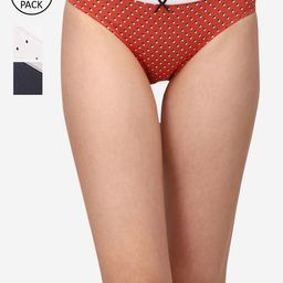 SOIE Women Mid Rise Medium Coverage Solid and Printed Cotton Stretch Briefs (Pack of 3)-7