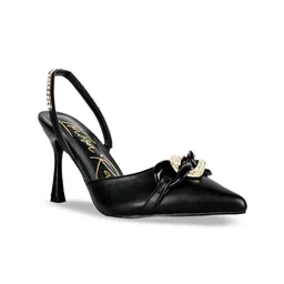 London Rag Black Embellished Party Stiletto Pumps Heels-11