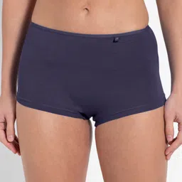 Jockey Woman Blue Solid Boy Shorts-50