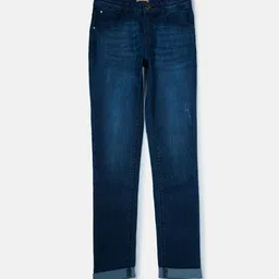 Gini and Jony Girls Straight Fit Low Distress Light Fade Cotton Jeans-image-4