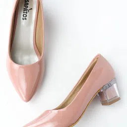 SAPATOS Solid Pointed Toe Block Pumps-27