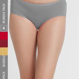 FashionRack Women Pack Of 4 Seamless Cotton Hipster Briefs 6048 _RLGMY-image-102
