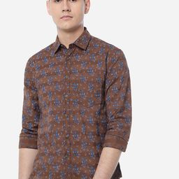Greenfibre Men Floral Printed Cotton Slim Fit Casual Shirt-image-95
