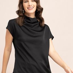 FableStreet Black Cowl Neck Satin Top-image-41