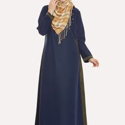 MOMIN LIBAS Women Navy Blue Solid Abaya Burqa-image-71