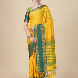 KALINI Checked Zari Mysore Silk Saree-image-58