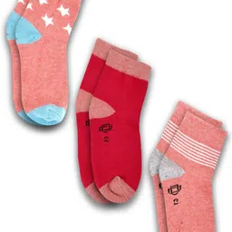 Dollar Socks Kids Pack Of 3 Assorted Cotton Ankle Length Socks-image-92