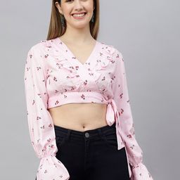 FLAMBOYANT Floral Print Wrap Crop Top-picture-25