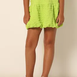 Vero Moda Girls Self Design Balloon Mini Skirt-image-54