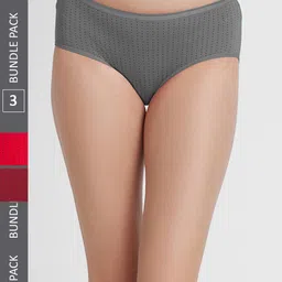 FashionRack Women Pack of 3 Pure Cotton Hipster Briefs 6048 _RDGM-image-20