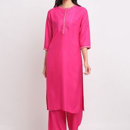 BLANC9 Women Pink Embroidered Kurta-picture-33